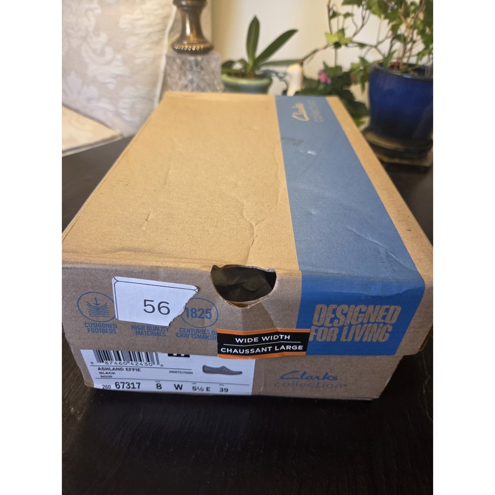Clarks Collection Women's Ashland Effie Black Leather Loafers Size 8W NEW! $100 - Picture 9 of 15